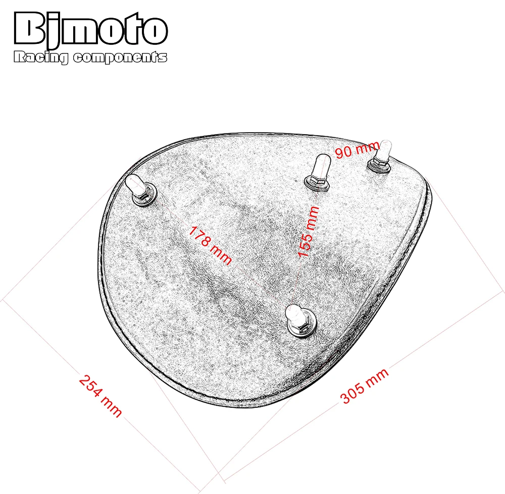 

Bjmoto motorcross Black Leather Flame Solo Slim Seat Mount For Harley Custom Sportster Chopper Bobber