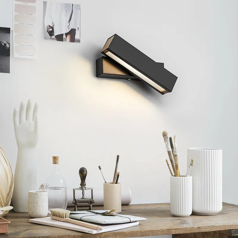 Loft Style Nordic Design Luminaria LED Wall Light Modern Bedside Read Lamp Bathroom Wood Iron Home Deco Lighting Fixtures | Лампы и