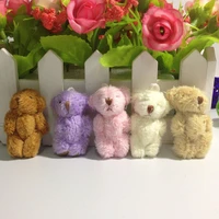 10pc 5colors 4 5cm mini joint teddy bear plush stuffed wedding box toy doll garment hair accessories decor doll