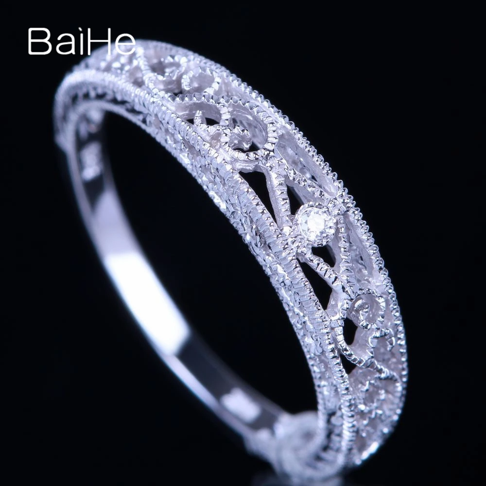 BAIHE стерлингового серебра 925 0.005CT H/SI круглый сверкающий Природные Алмазы