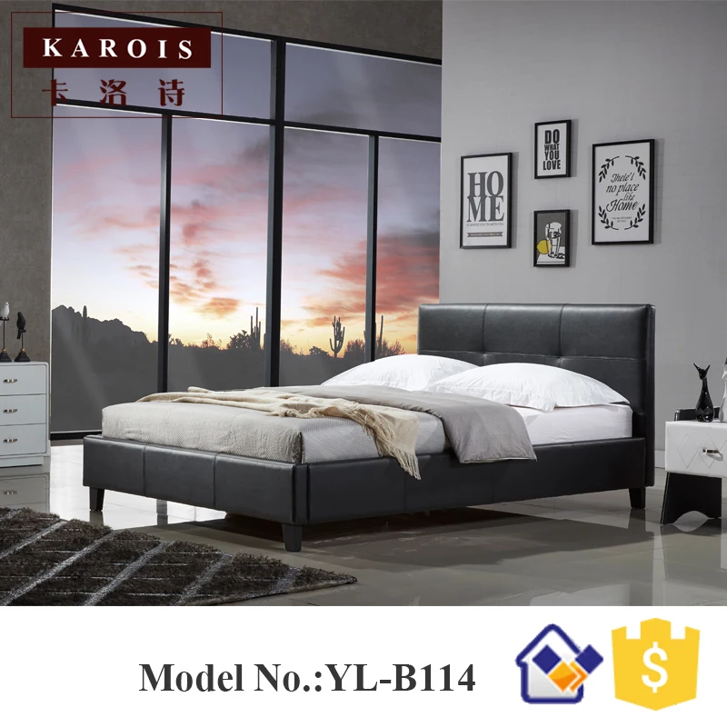2017 последние кровати для спальни дизайн мебели современная кожаная кровать