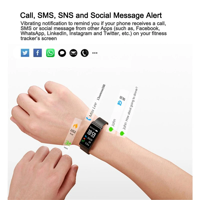 Водонепроницаемый смарт-браслет IP68 полностью металлический браслет с