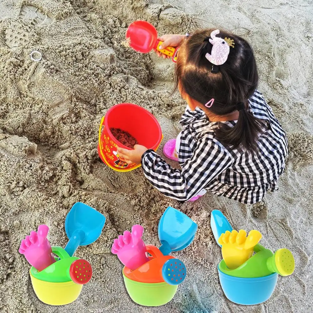 3pcs/set Baby Kids Bath Flower Pot Sand Beach Play Toys Funny Educational Tools images - 6