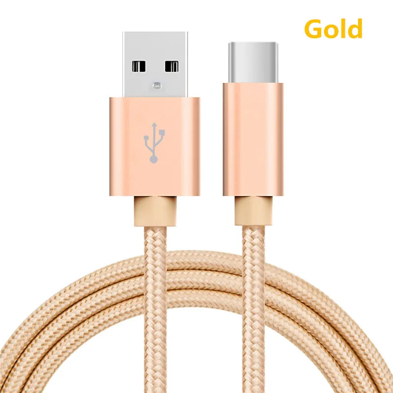 Золотой 2 м ⑤ упак. 2.4A Type C USB нейлоновый кабель для зарядного устройства Samsung S10/LG