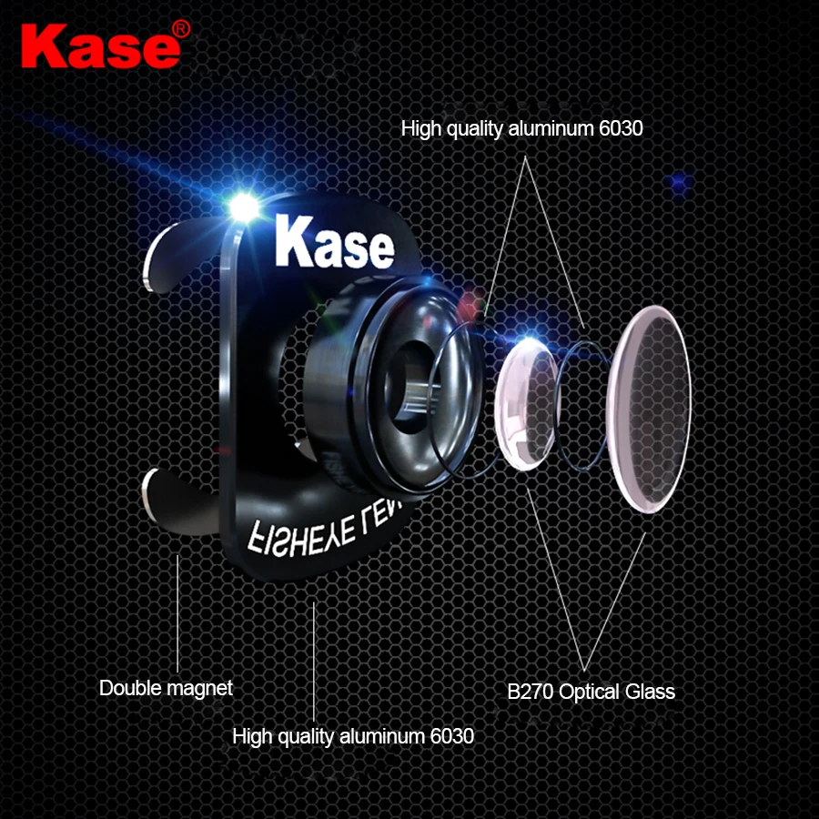 Kase Fisheye Lens Muti-coated Magnetic Design Optical Glass for DJI OSMO Pocket Handheld Camera