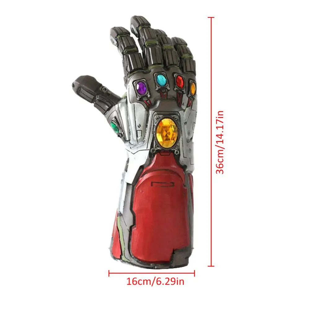 Легкие перчатки Endgame Gauntlet для ролевых игр железные мужские светящиеся Tony