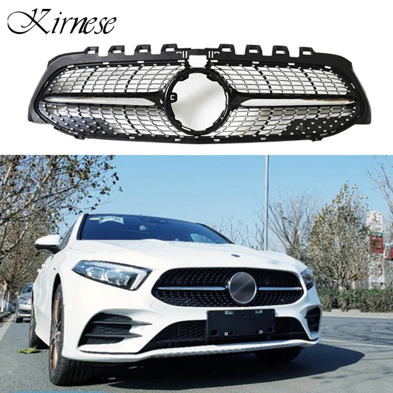 Серебристая решетка для гриля Mercedes W177 хромированная гоночного автомобиля 2019 A180