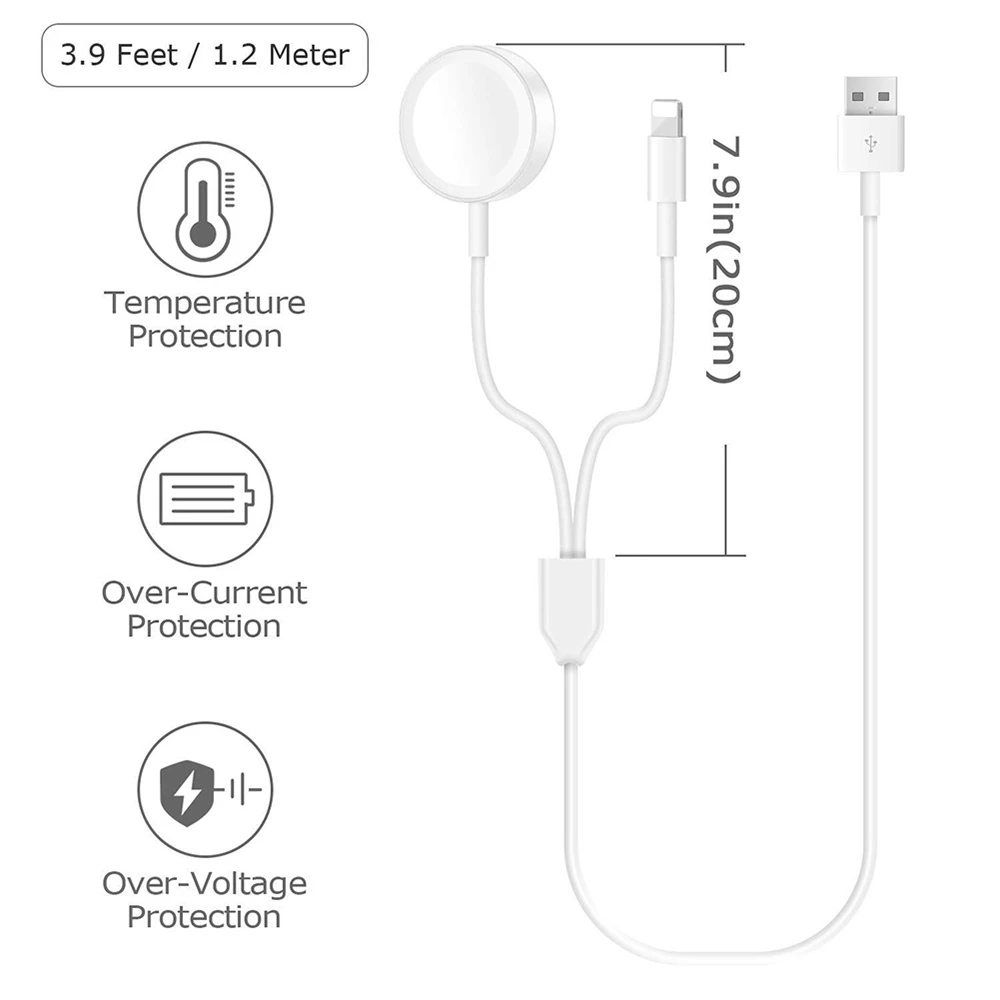 HUASHINE 2 в 1 магнитное Быстрое беспроводное зарядное устройство для Apple Watch 3 4