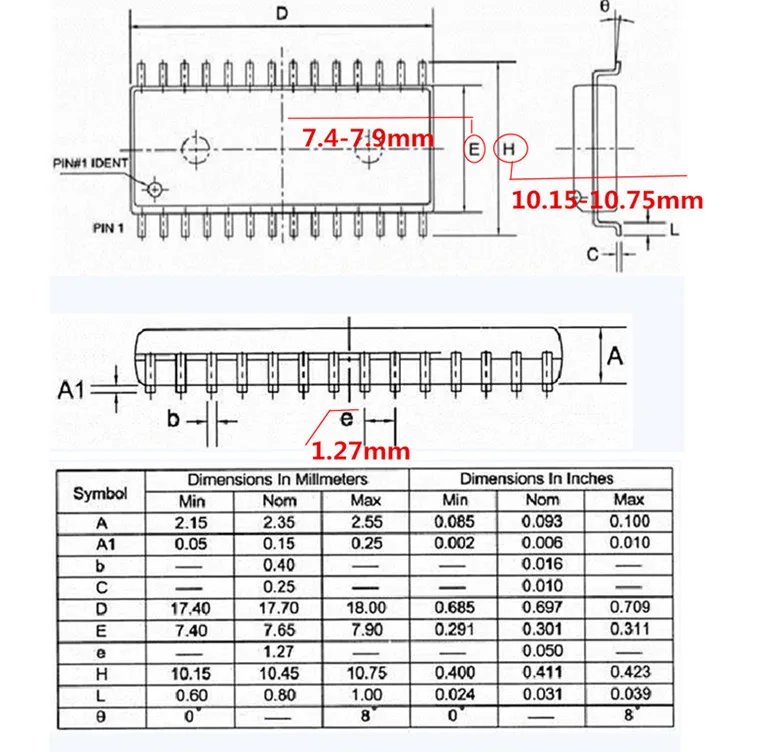 Адаптер SOP28 к DIP28 ic socket /SOIC28 IC Wide 300milic программатор адаптер | Электронные