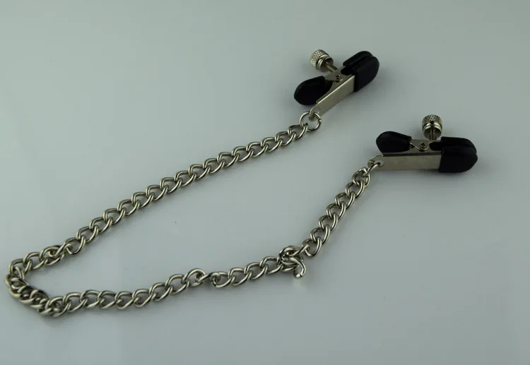 Секс игрушки зажимы для сосков с металлической цепочкой 30 см клиторальный