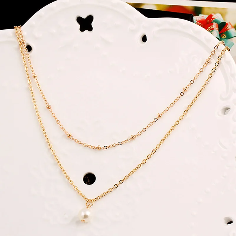 Женское многослойное ожерелье-чокер с бусинами и искусственным жемчугом |