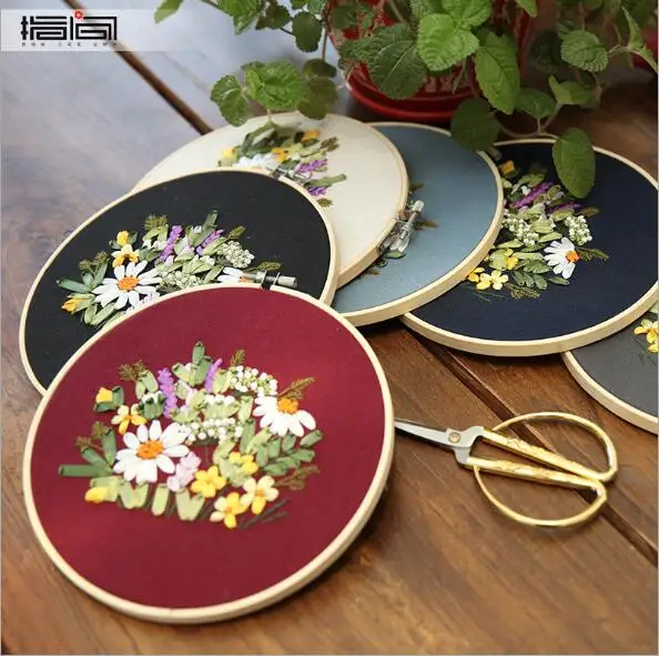 Цветочная серия цветочные цветы маленькие изображения тканевая вышивка