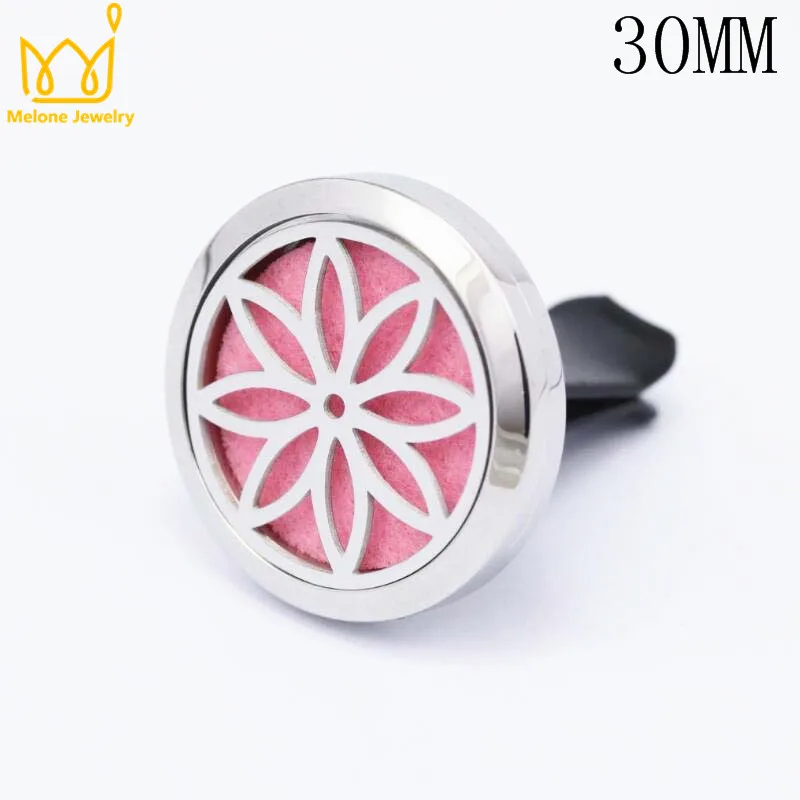 Tree 30mm 316L Stainless Steel Car Accessories Essential Oil Diffuser Locket Clip Aromatherapy Pendants 10 Free Pads | Украшения и