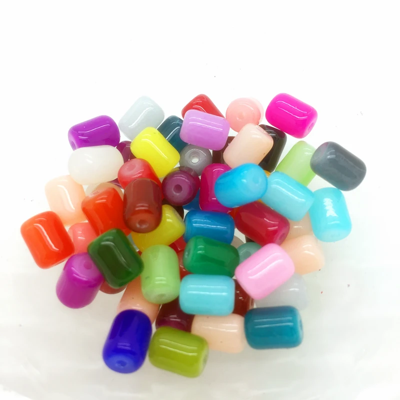 Стеклянный кристаллический цилиндр 6x8 мм для поделок 30 шт.|loose beads|beads jewelry makingbeaded |