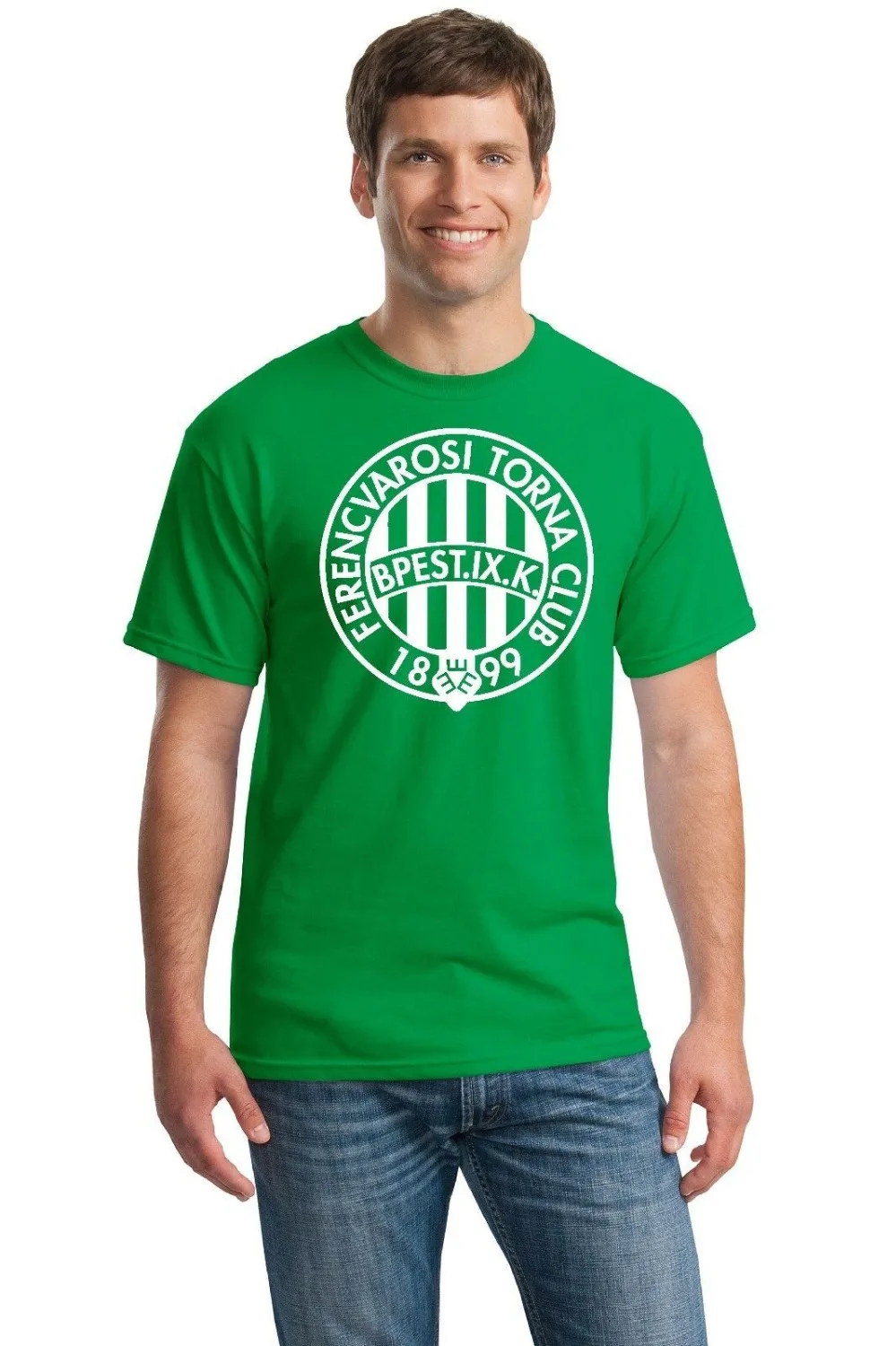Мужская футболка Ferencvaros Tc Budapest Hungary с круглым вырезом принтом 2019|Мужские футболки|