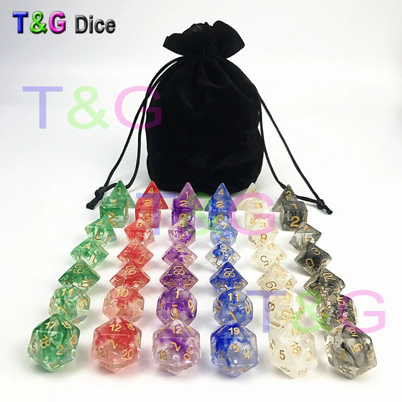 42 шт./пакет новый многогранный Набор для игры DnD plus d4 d6 d8 d10 d12 d20 Подарочная игрушка