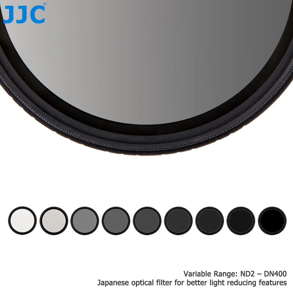 JJC ND Filter Variable ND2-400 VND Neutral Density Fader Adjustable Lens Filter 49mm 52mm 55mm 58mm 62mm 67mm 72mm 77mm 82mm
