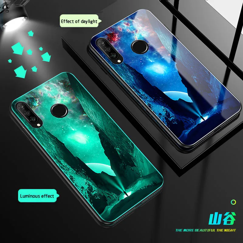 09 Светящийся стеклянный чехол для телефона s для huawei mate 30 30Pro, задняя крышка для huawei P30 pro P30 Lite, чехол из закаленного стекла - Цвет: 09