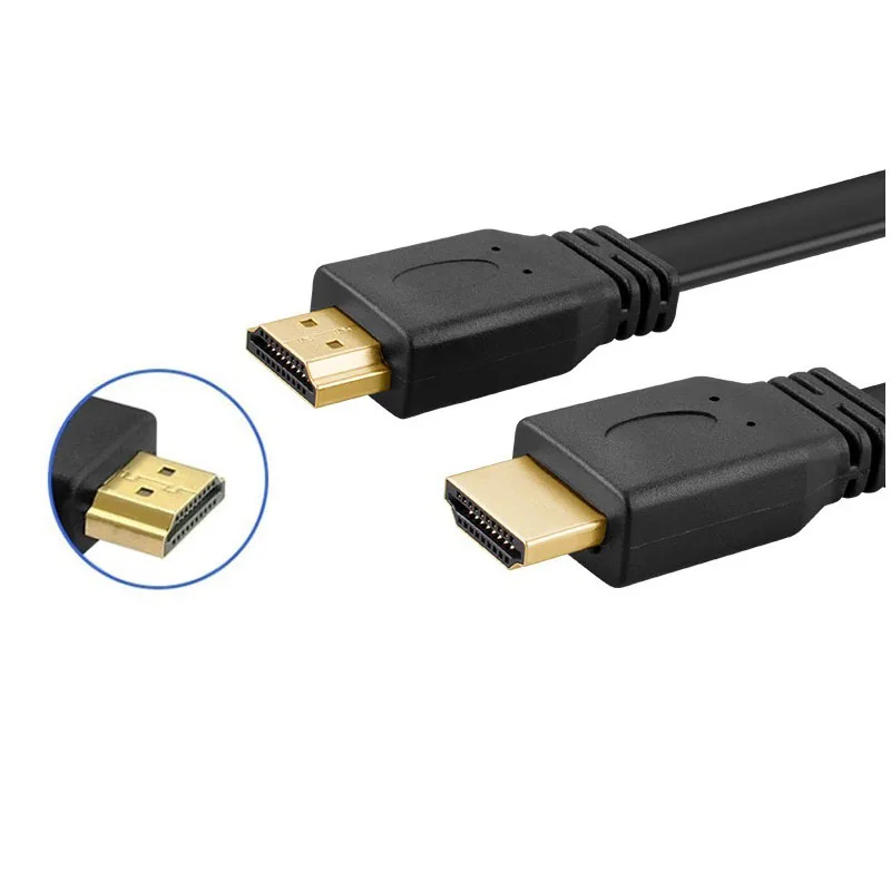 Высокое качество Full HD HDMI кабель Поддержка 3D штекер плоский Шнур для аудио видео