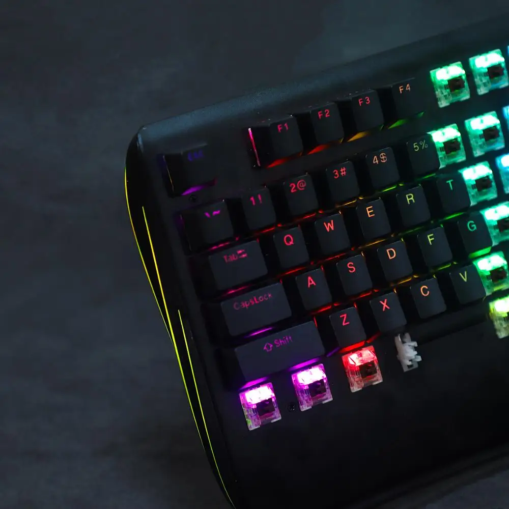 YMDK PBT черно белый OEM профиль 108 клавиша Douhle выстрел Блестящий через Keycap для Corsair