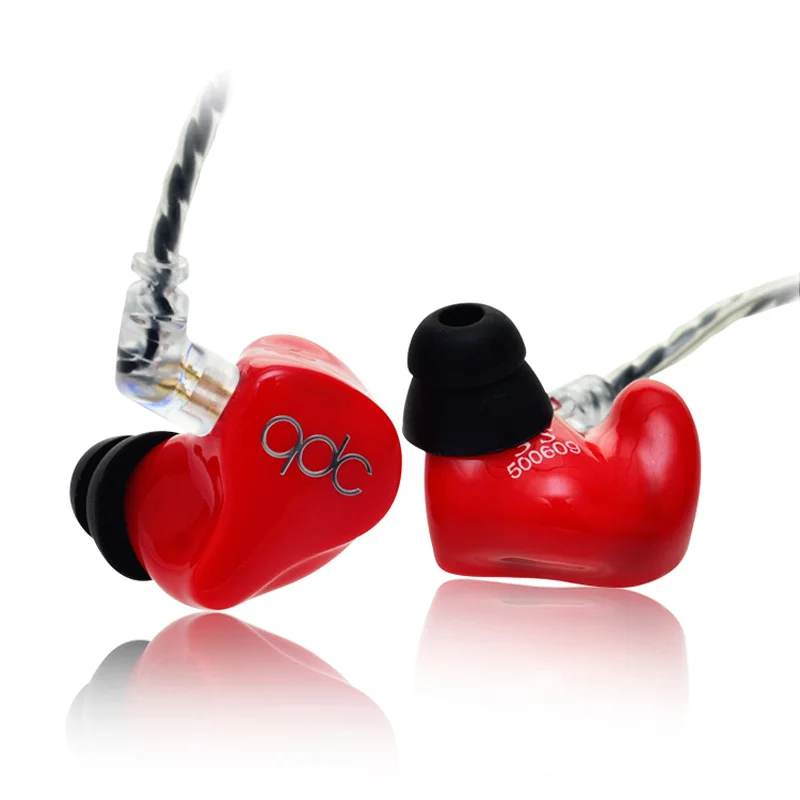 Red QDC 3SH HiFi 3 наушник тройной драйвер сбалансированная арматура бас шум в ухо наушник - Цвет: Red