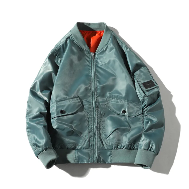 

Bomber jacket Spring autumn men loose Casual coat mens Solid color Hip Hop Streetwear Male Baseball outerwear Brand clothing 4XL