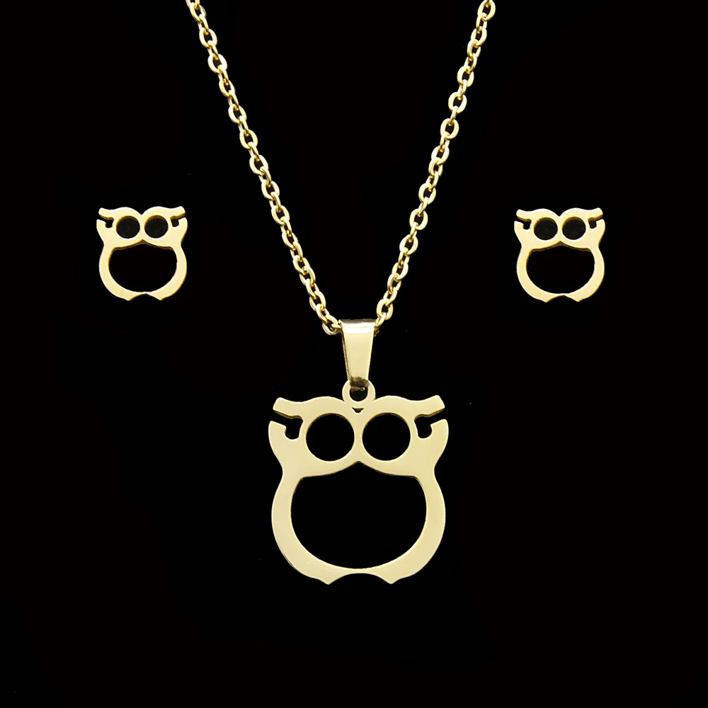 owl Legenstar, модное ожерелье «Древо жизни», набор сережек, ювелирные изделия для женщин, колье из нержавеющей стали, рождественский подарок - Окраска металла: owl