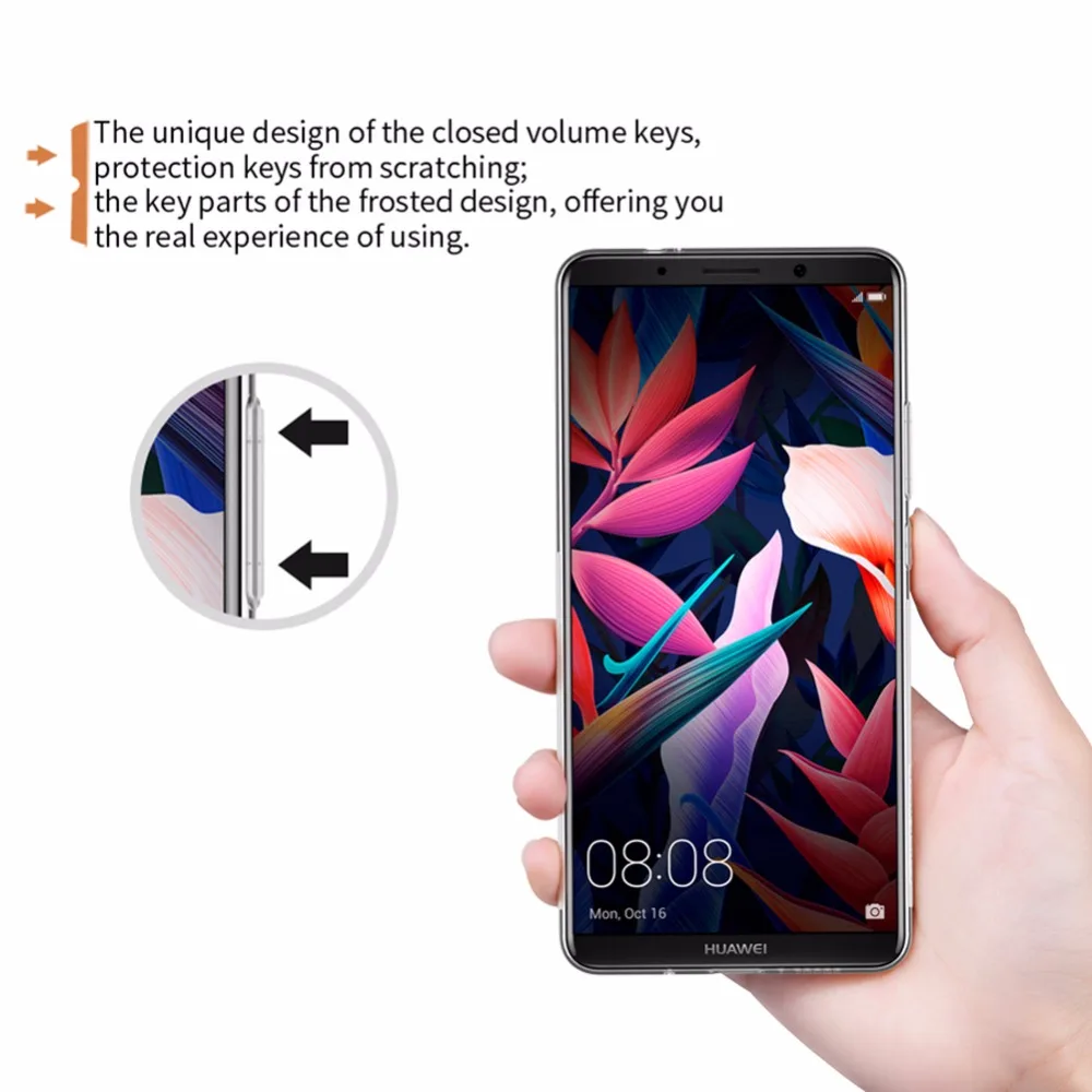 Mate 10 pro чехол Nillkin натуральный прозрачный мягкий кремний TPU Защитный для huawei mate