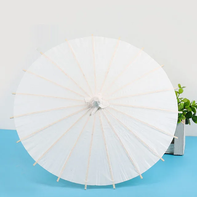 diameter 40cm DIY картина Мини масло бумажный зонтик для девочек мальчиков студентов китайский бамбуковый белый бумажный зонтик дети зонтик - Цвет: diameter 40cm