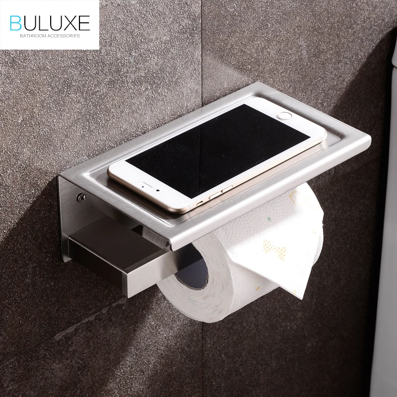 

HPB 2017 New Style 304 Stainless Steel Nail Free Toilet Paper Holder Tissue Boxes Roll Holder Bathroom Accessories IFG729