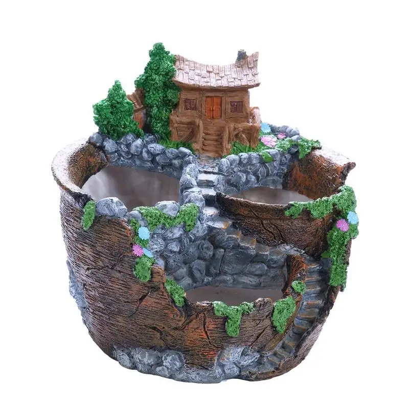 07 22.5x22x20cm Пасторальный Стиль смолы суккулентные горшки для растений цветочный горшок настольная подставка для горшков украшение дома цветочный горшок для суккулентов - Цвет: 07 22.5x22x20cm