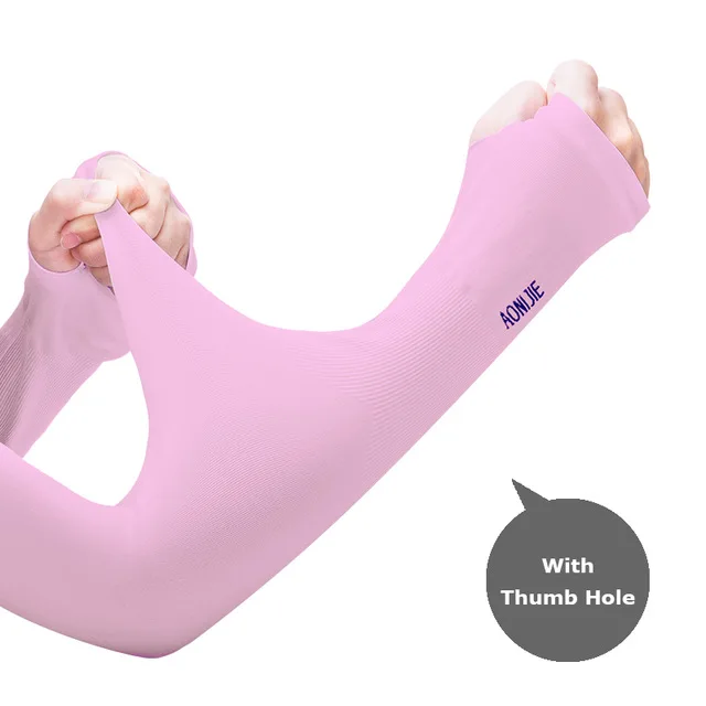 Hole Pink AONIJIE одна пара УФ Защита от солнца охлаждающий рукав крышка руки охладитель грелка для перчаток для бега для гольфа, велоспорта для вождения E4036 - Цвет: Hole Pink