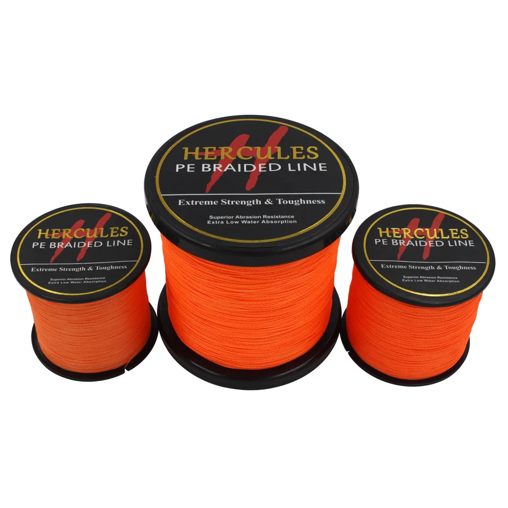Hercules PE плетеная рыболовная леска оранжевая многонитевая прочные 4 лески 100 м 300 500