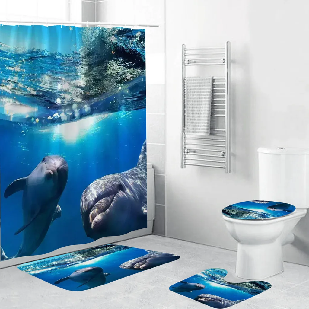 2019 горячие новые продукты 4 шт нескользящий унитаз полиэстер Набор ковриков