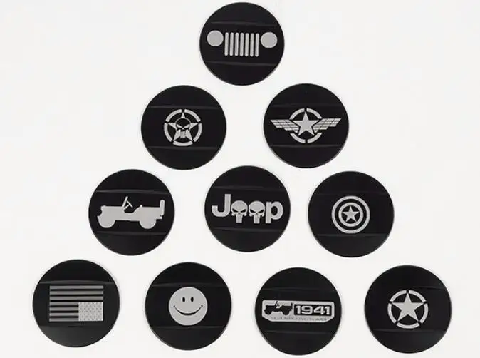 Pair Newest Diameter 2.13&quot / 5.4 cm Car Badge Sticker Emblem Aluminum Alloy For Jeep Wrangler JK JL TJ Up Free Shipping | Автомобили и