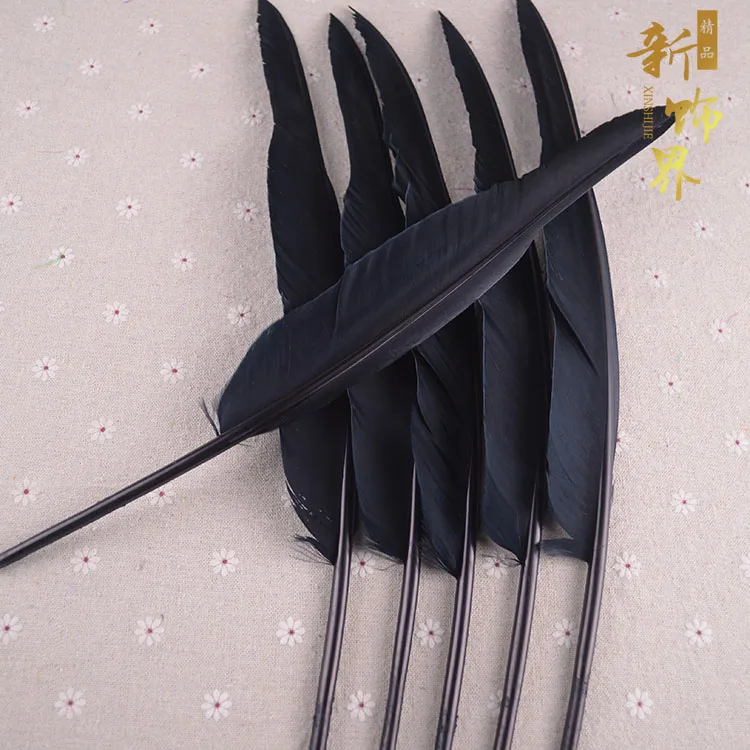 

Искусство «сделай сам», шитье ручной работы 30-35 см, натуральные гусиные волосы, индийский головной убор, Свадебный знак, ручка, Аксессуары дл...