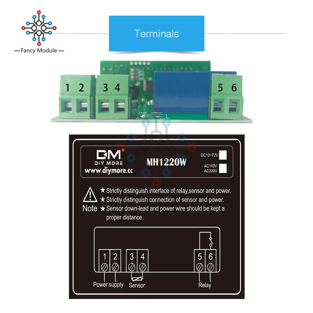 

MH1220W DC 12V-72V AC 110V 220V Temperature Thermometer LED Digital Temperature Controller Cool/Heat Thermostat NTC Probe Sensor