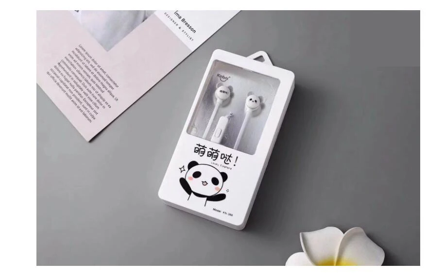 Цветные Мультяшные наушники с милым медведем кнопкой микрофона и пультом