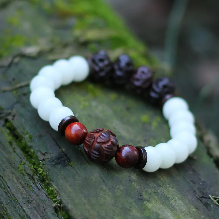 Китайский ветряной белый корень дерева Бодхи браслет с бусинами новый