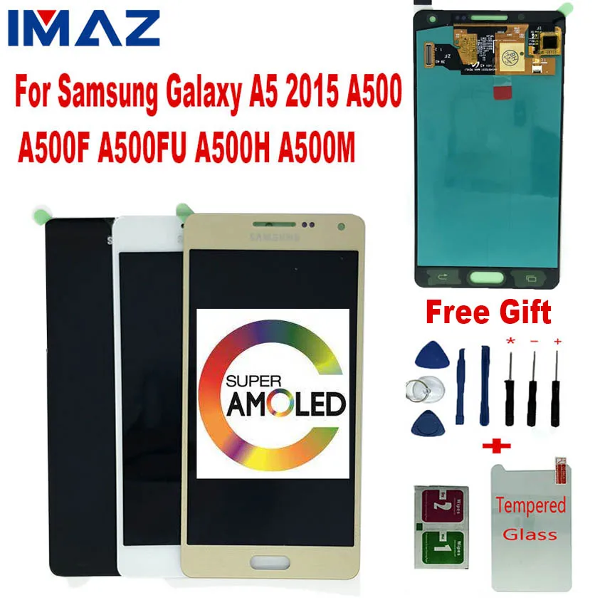 

IMAZ Super AMOLED 5.0“ LCD For Samsung Galaxy A500 A5 2015 A500F A500FU/M LCD Display Touch Screen Digitizer Assembly For A5 LCD