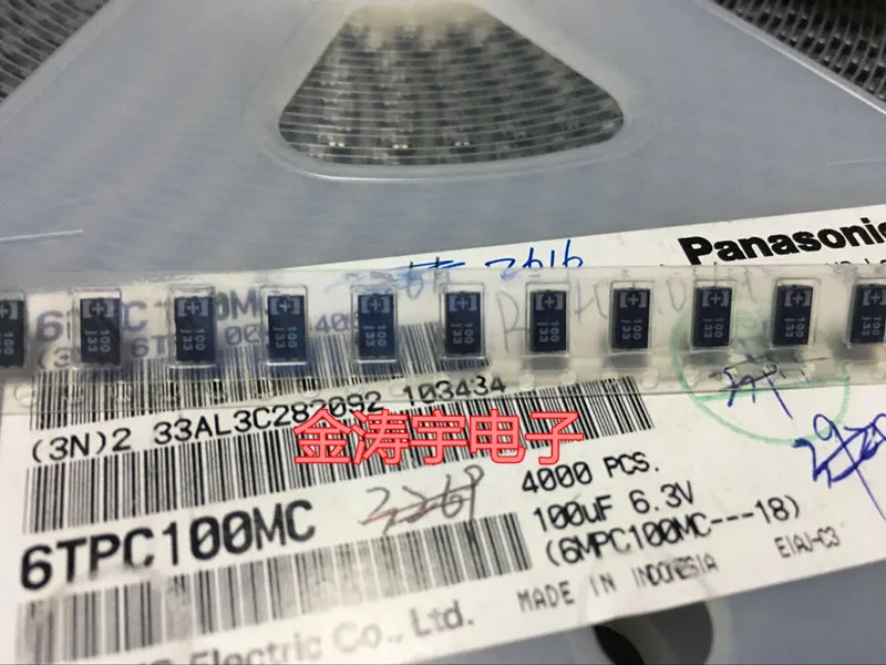 

Original new 100% 6TPC100MC 6.3V100uf 6032 C TYPE thin polymer tantalum capacitor (Inductor)