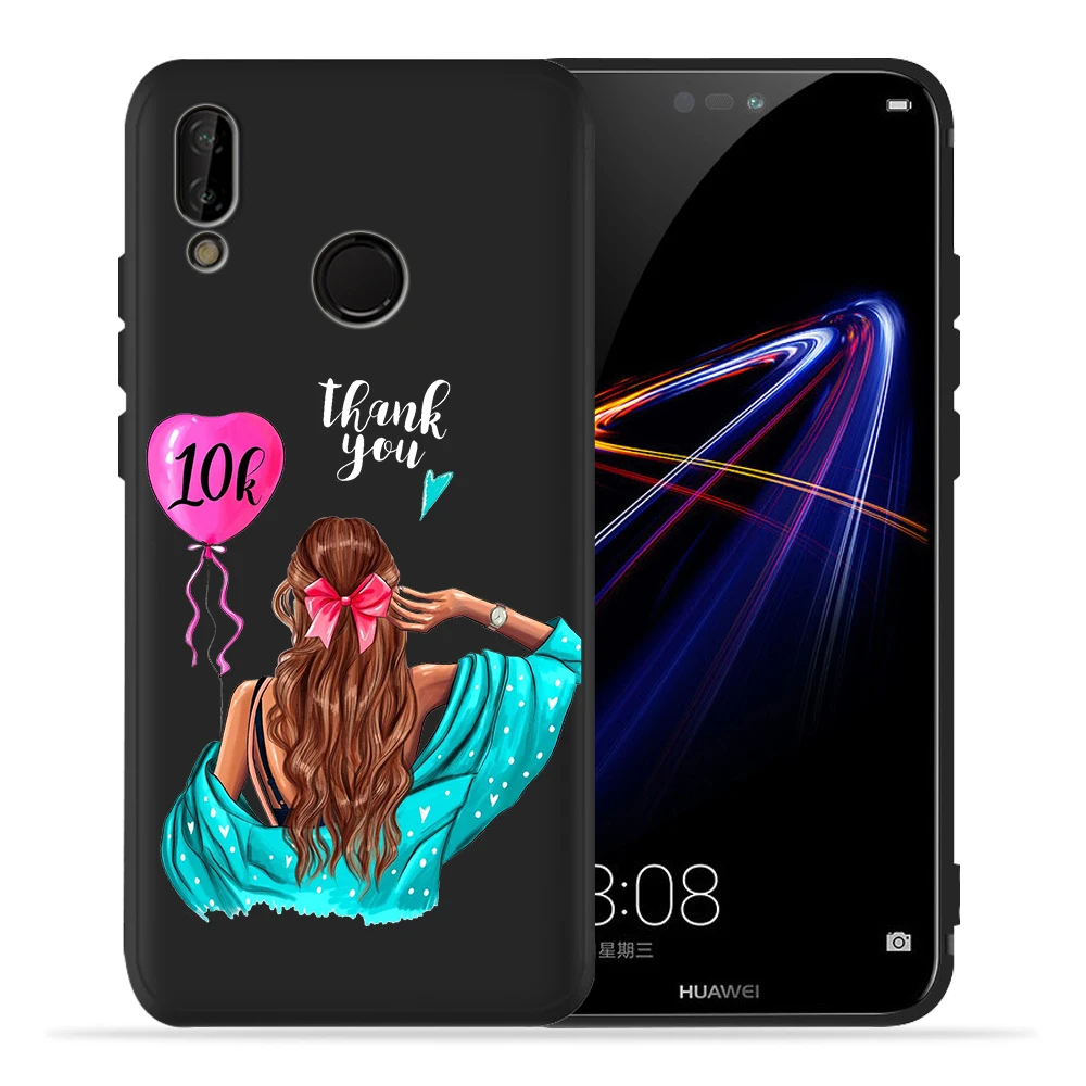Чехол для huawei P30 Pro для huawei p20 lite mate 20 Honor 8 10 PSmart с коричневыми волосами Mama Baby mouse Super Mom Girl Etui, чехол