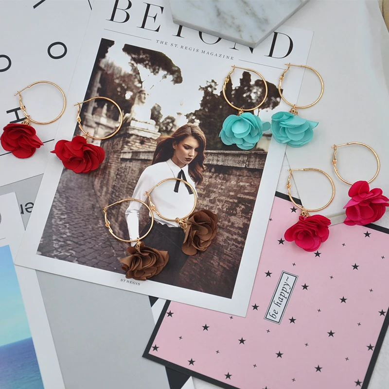 Богемные женские серьги ручной работы из золотого сплава с бахромой и большим