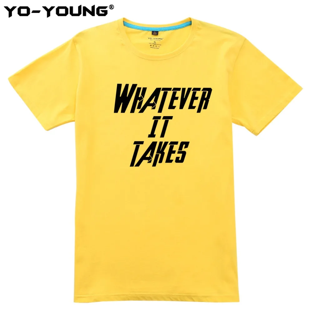 Yo Young мужские футболки Marvel Мстители Endgame Whatever It Takes буквы принт 100% 180 gsm чесаный