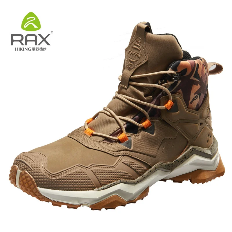 Rax Men's Hiking Boots Waterproof Tactical Boots for Men Mountain Outdoor Sports Shoes Genuine Leather Hiking Shoes Lightweight