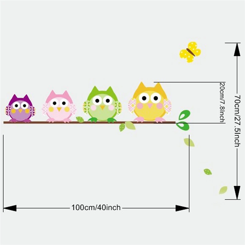 Lovely Owls Wall Stickers For Girls Room Bedroom Home Decoration Diy Animal Bird Pvc Mural Art Kids Decals | Дом и сад