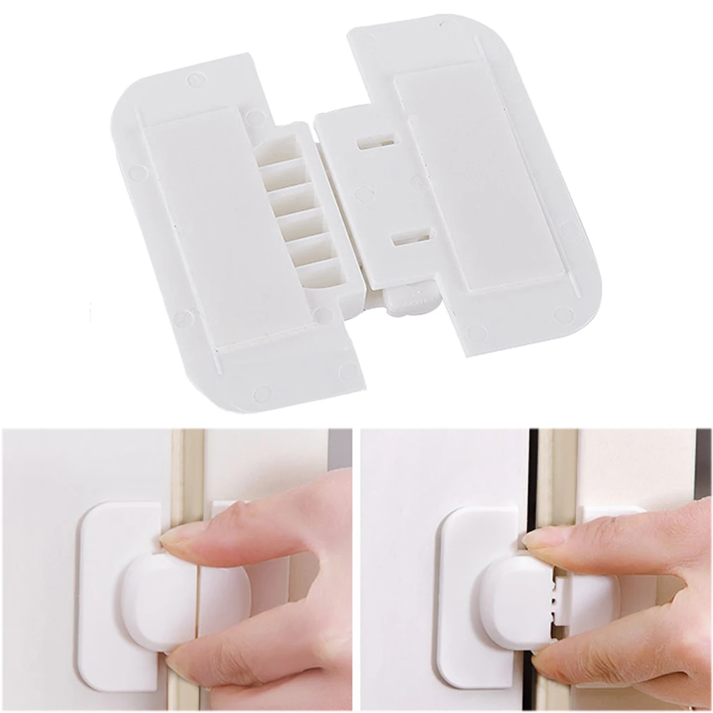Cerradura de seguridad para refrigerador, cerrojo de pl&aacute;stico pr&aacute;ctico para puerta de armario, cajones, refrigerador, inodoro, cerradura de seguridad para beb&eacute;, la mejor herramienta-4