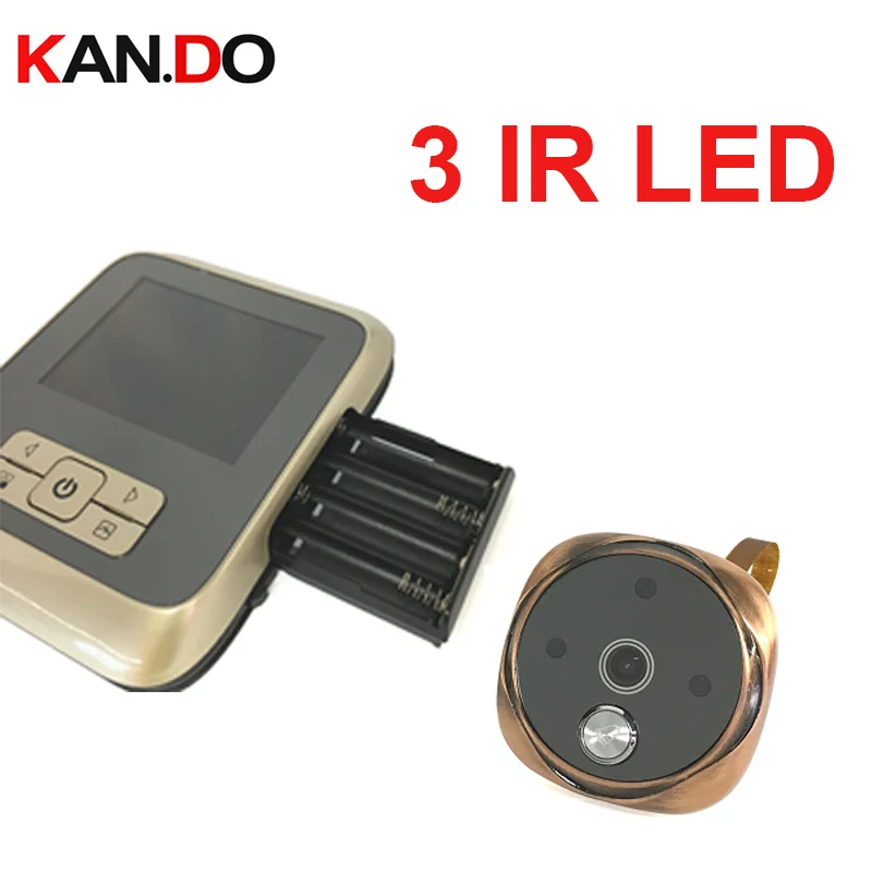 3 0 ''глазок Камера PIR Авто дверные ручки монитор для фото и видео со