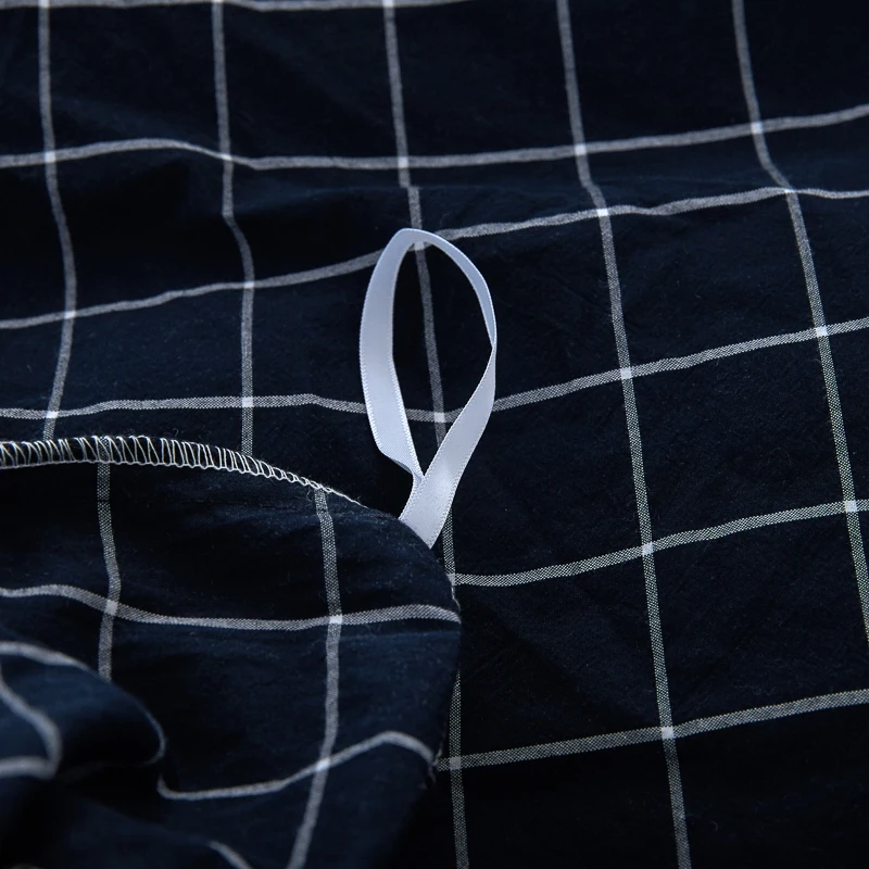 Хлопковый клетчатый пододеяльник стеганое одеяло на молнии двойной