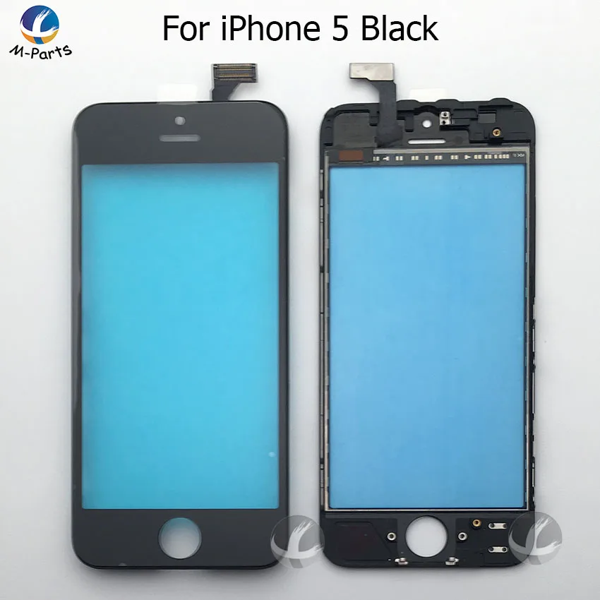 Сенсорное стекло дигитайзер+ средняя рамка предварительно собранная для iPhone 5 5S SE 5C внешняя линза Панель кристалл Высокое качество G+ G Tech AAA